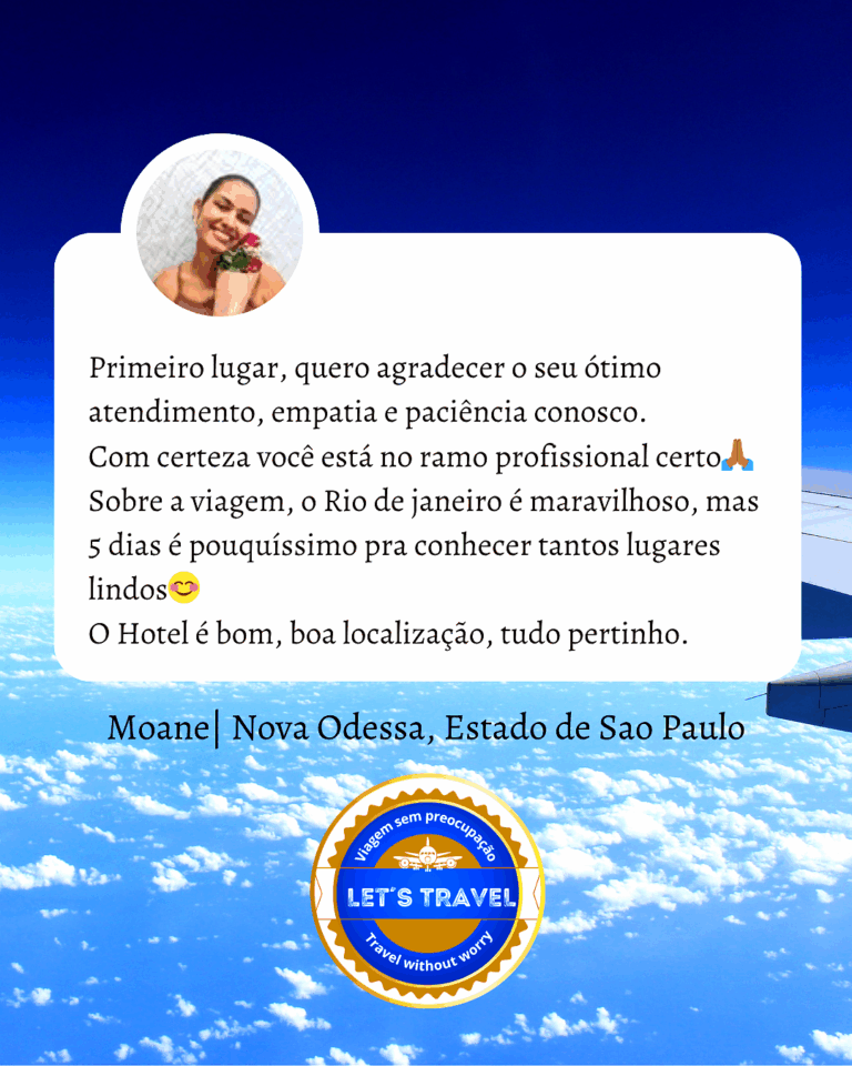 Agência de viagens Let's Travel 4 Depoimentos da Agência de viagens Let's Travel